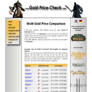 Price Comparison for WoW Gold & Other Virtual Currencies