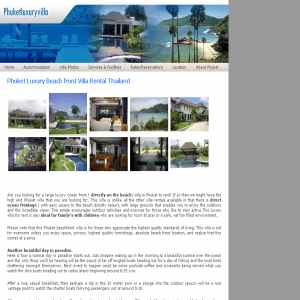 Phuket Luxury Beach front Villa Rental